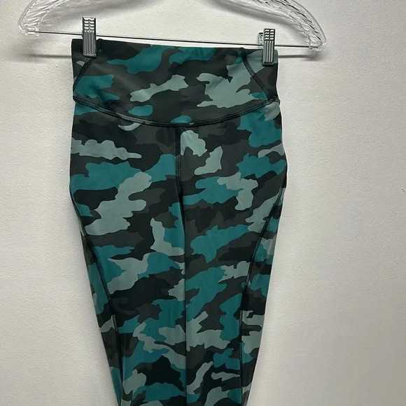 Lululemon Base Pace Tight Leggings High Rise 25" Heritage 365 Camo Green Teal 4 - Picture 3 of 8